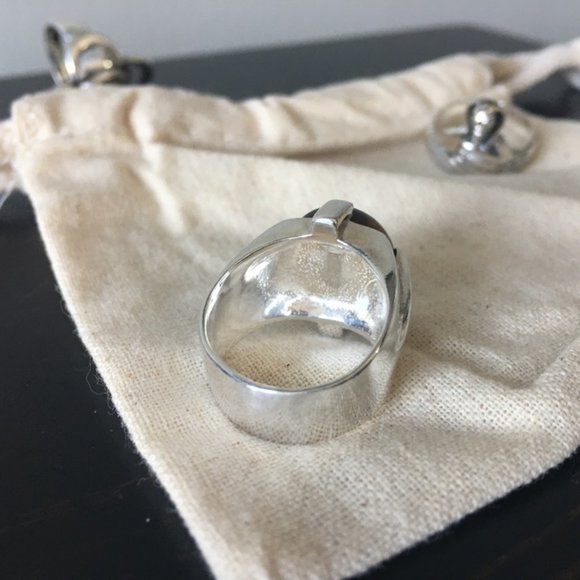 Pamela Love  sterling silver "dasha" ring with tiger's eye inlay - Picture 3 of 4